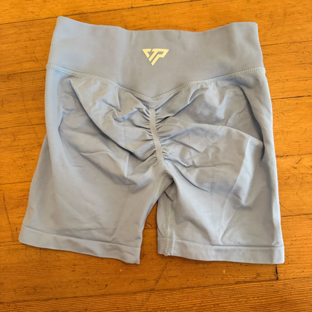 Light Blue Keep That Pump Scrunch Shorts